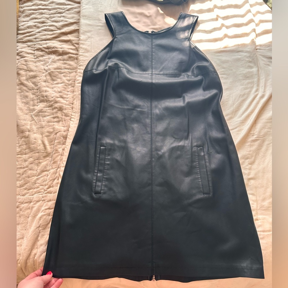 Black leather mini dress from BB Dakota!